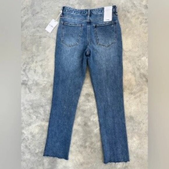✨2X HP✨NWT Sam Edelman Stiletto High Rise Straight Raw Edge Hem Jeans - Size 4 - Picture 5 of 13